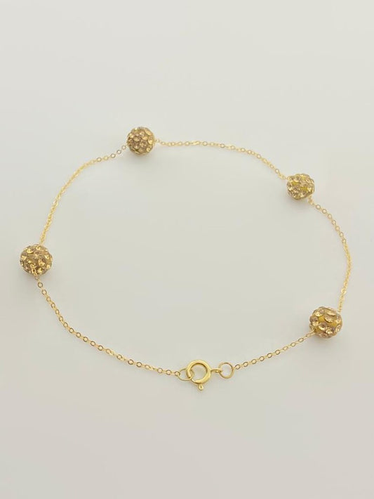 18K 4 Swarovski Balls Bracelet - Embellish Gold