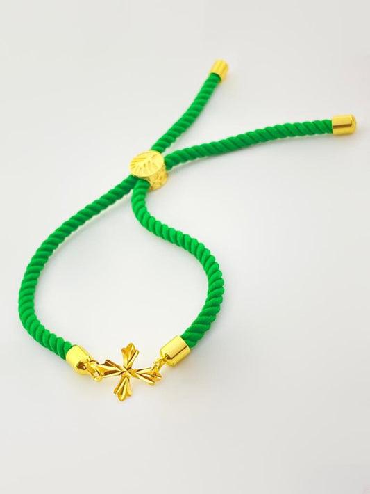 18K Cross Design Adjustable Bracelet - Embellish Gold