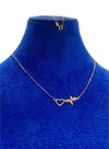 18k Real Gold Hand made heart beat necklace. - Embellish Gold