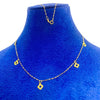 18K Real Gold 5 Flower Necklace - Embellish Gold