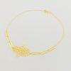 18K Real Gold Hamsa Hand Paper Clip Bracelet