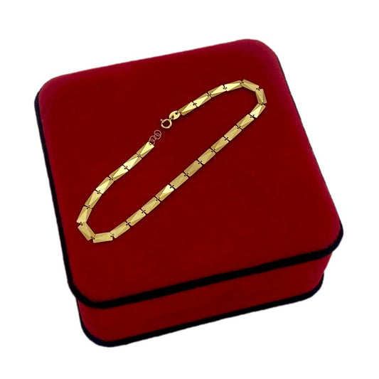18K Real Gold Arrow Design Plates Bracelet
