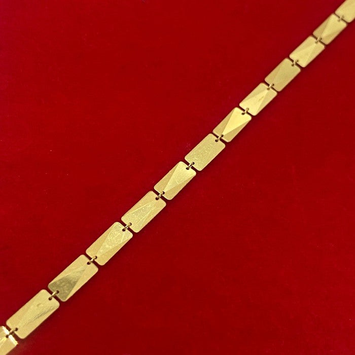 18K Real Gold Arrow Design Plates Bracelet