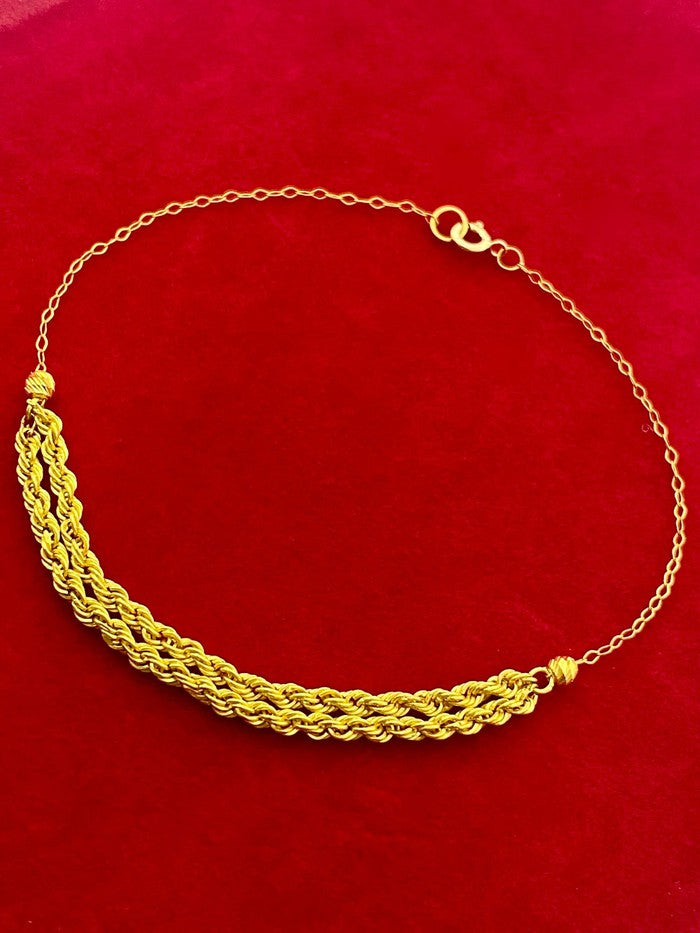 18K Gold Double Layer Rope Bracelet