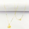 18k Gold 3 Petal Necklace