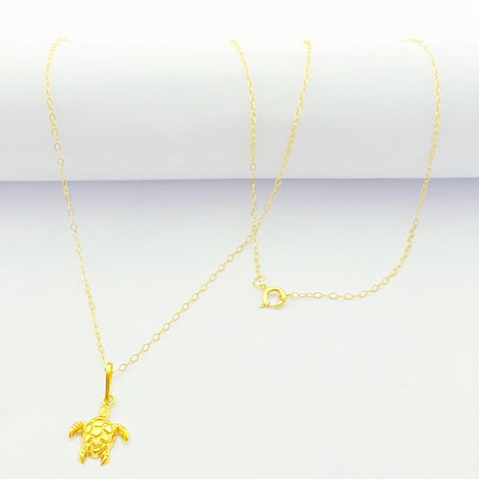 18K Real Gold Turtle Necklace - Embellish Gold