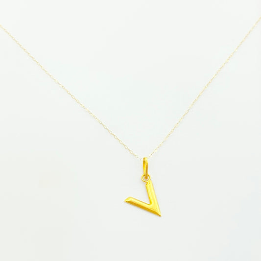 18K Real Gold V Necklace - Embellish Gold