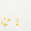 18k Gold V Earrings