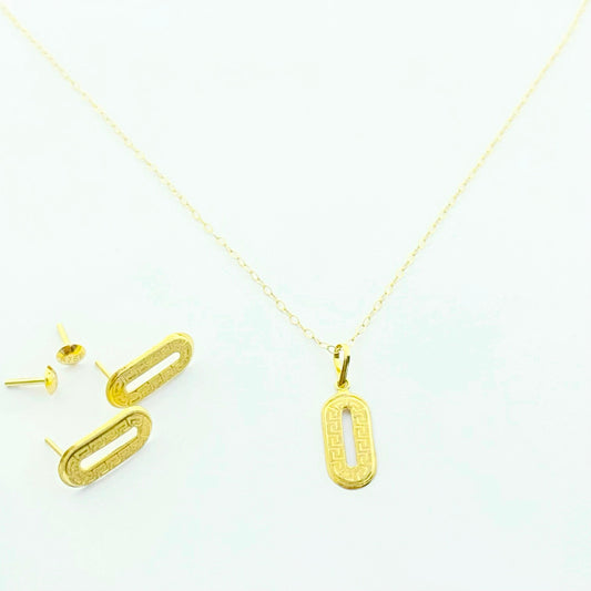 18k Gold Clip Style Jewelry Set