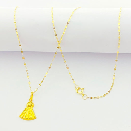 18K Real Gold Ribbon Necklace - Embellish Gold