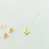 18k Gold Triangle Jewelry Set