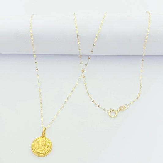 18K Real Gold Round Cut Necklace - Embellish Gold