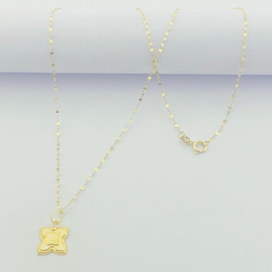 18K Real Gold Rob Flower Necklace - Embellish Gold