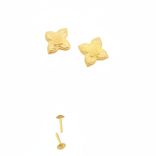 18K Real Gold Rob Flower Earrings - Embellish Gold