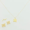 18K Real Gold Rob Flower Necklace And Earring Set - Embellish Gold