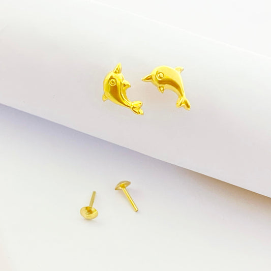 18k Gold Dolphin Jewelry Set