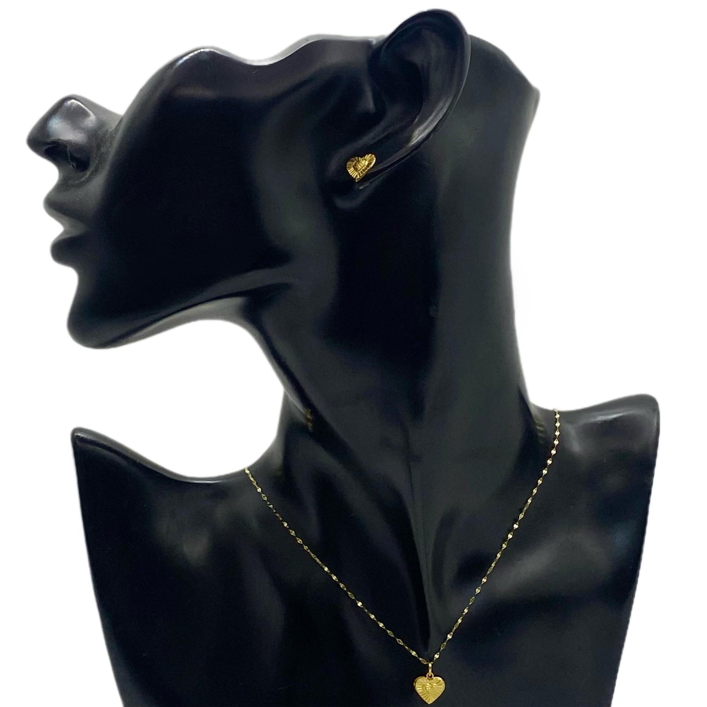 18k Gold Double Heart Jewelry set