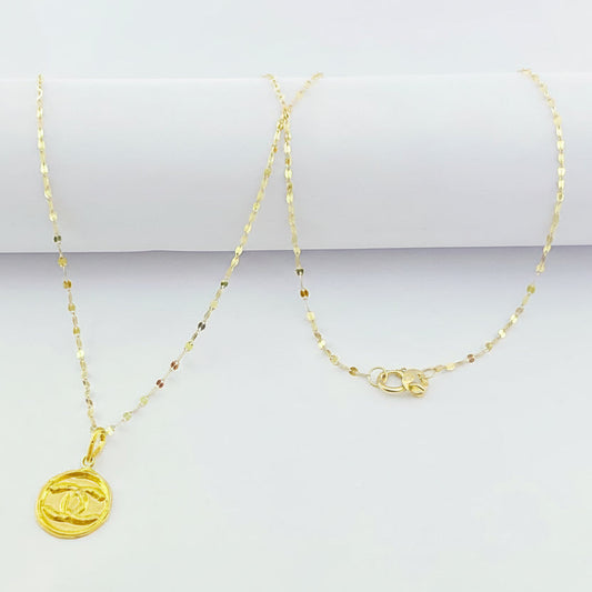 18K Real Gold CC Necklace - Embellish Gold