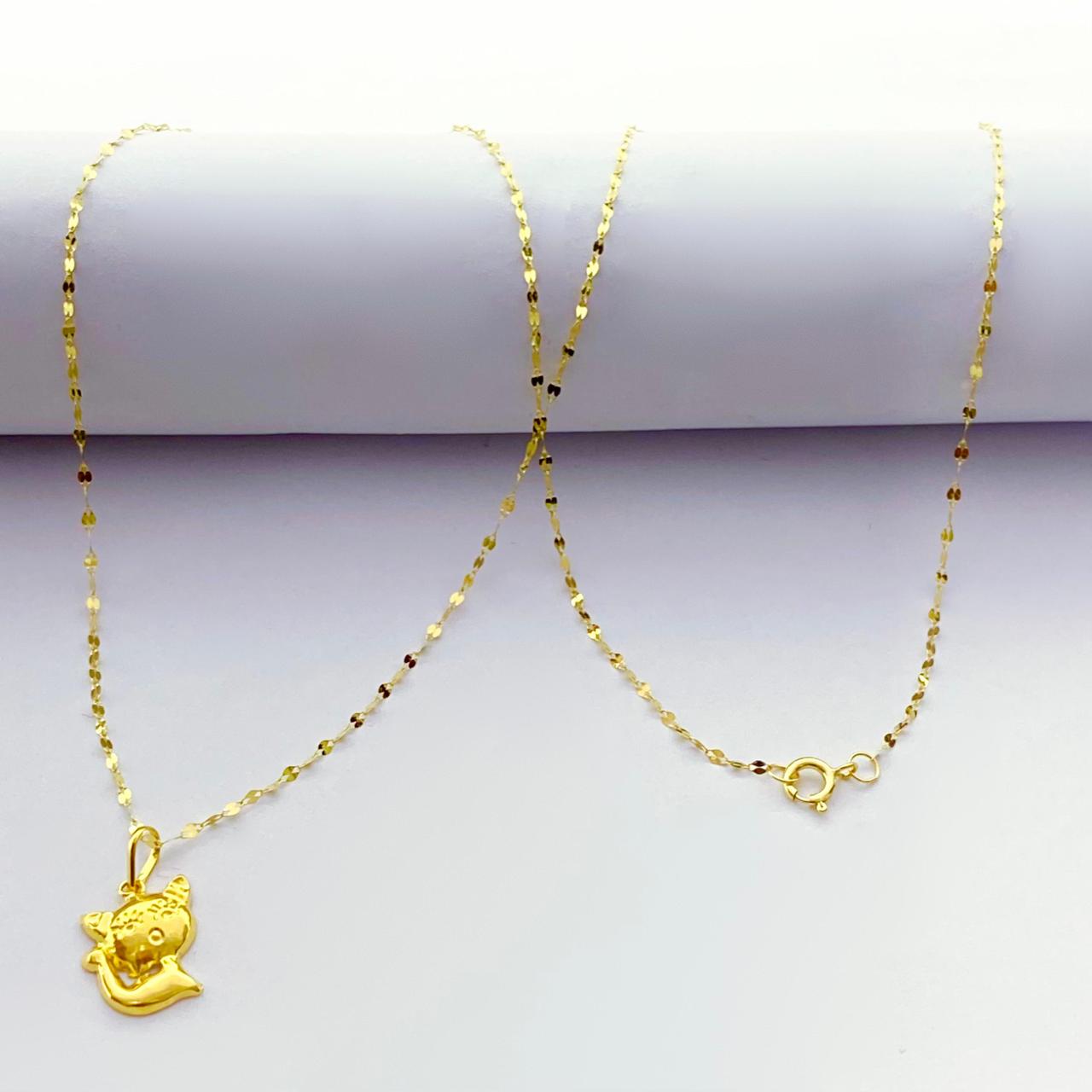 18k Gold Kitty Necklace