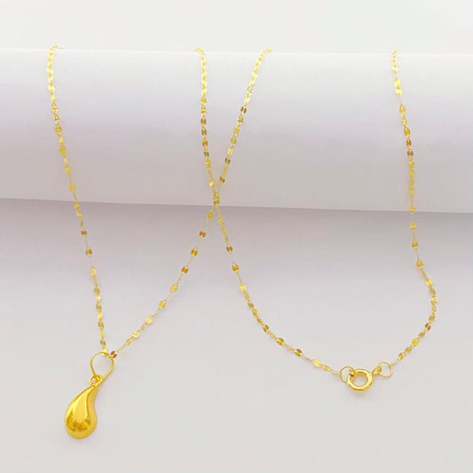 18K Real Gold Tear Drop Necklace - Embellish Gold
