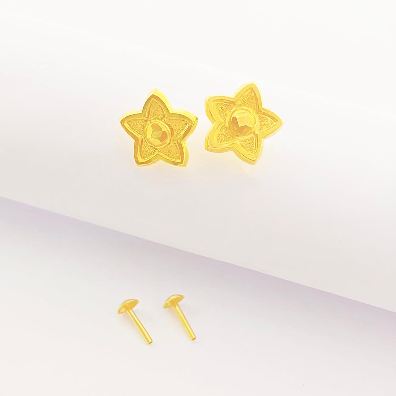 18k Gold Star dot half Set
