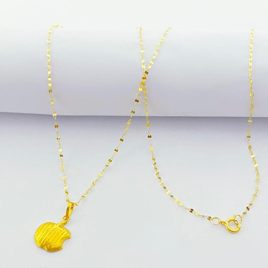 18K Real Gold Apple Necklace - Embellish Gold