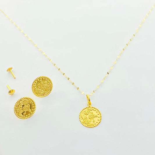 18k Gold Life of tree Jewelry Set