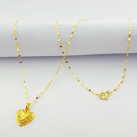 18K Real Gold IND Heart Necklace - Embellish Gold