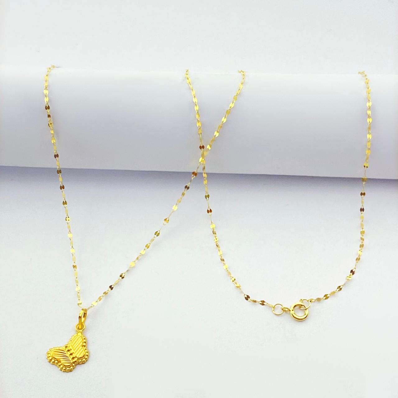 18k Gold Butterfly field Necklace
