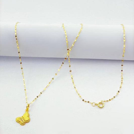 18K Real Gold Butterfly Field Necklace - Embellish Gold