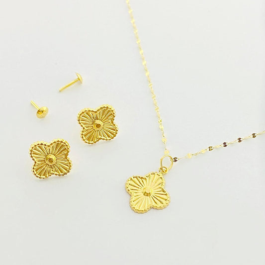 18K Real Gold VC Dot Necklace And Earring Set - Embellish Gold
