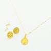 18K Real Gold Star Bucks Necklace And Earring Set - Embellish Gold