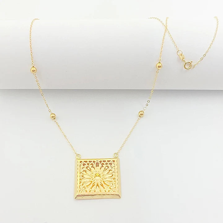 18k Gold Arabic Style Necklace
