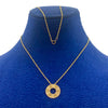 18k Gold Circle Button Necklace