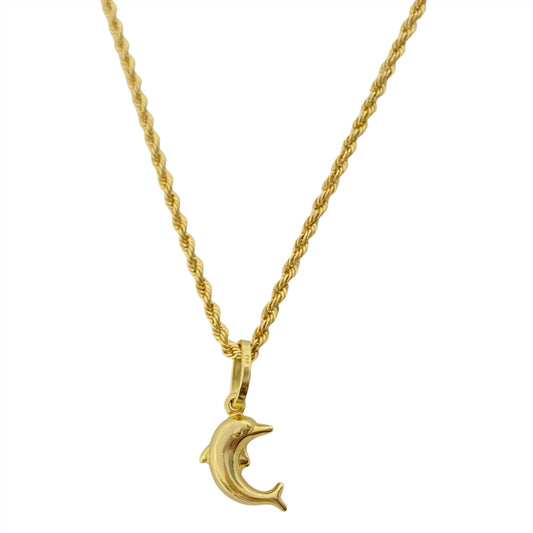 18k Gold Dolphin Necklace
