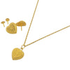 18k Gold Heart Lines Jewelry Set