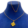18k Gold Hallow Clover Necklace