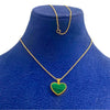 18k Gold Malachite Heart Necklace
