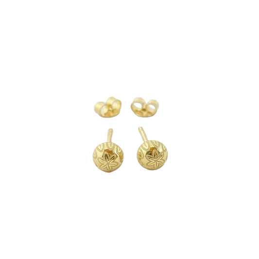 18k Gold Gleaming Ball Earrings
