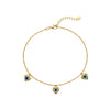 18K Real Gold Rope Chain Evil Eye Bracelet