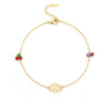 18K Real Gold Lotus Flower With Zircon Stone Bracelet