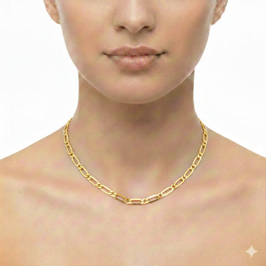 18k Gold Figaro 1 Chain
