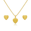 18k Gold Heart Lines Jewelry Set