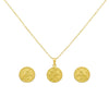 18K Real Gold Life Of Tree Necklace And Earring Set