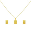 18K Real Gold Maze Necklace And Earring Set