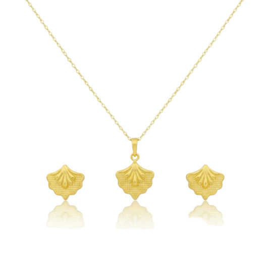 18K Real Gold Peacock Necklace And Earring Set