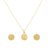 18K Real Gold Rose Flower Necklace And Earring Set
