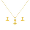 18K Real Gold Tif Necklace And Earring Set