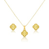 18K Real Gold VC Necklace And Earring Set