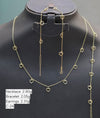 Gold necklace on a black mannequin with weight information displayed.